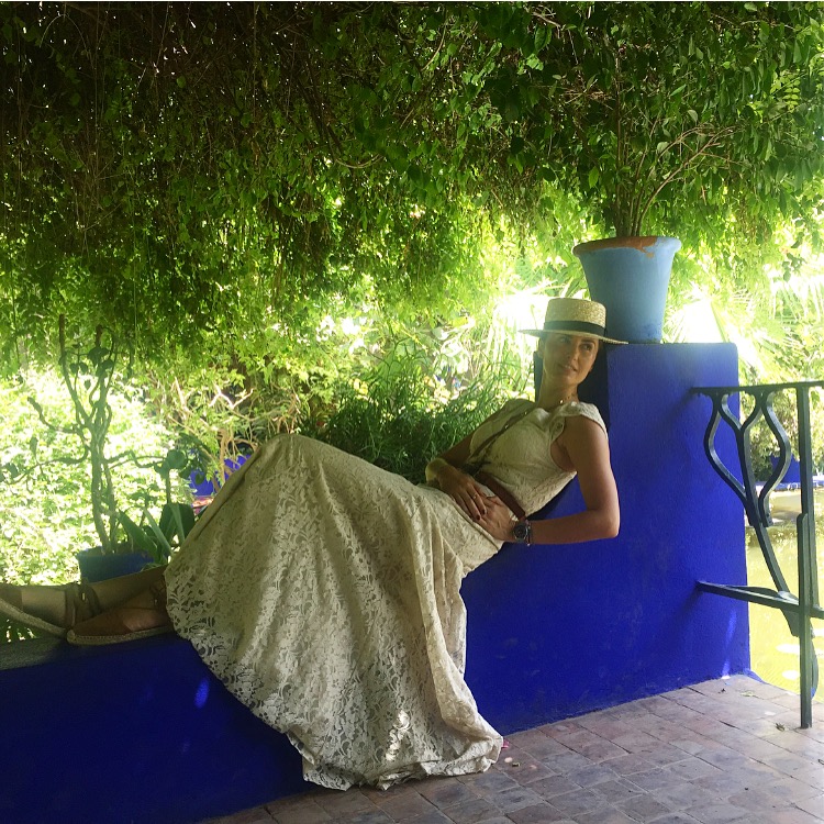 Long dress at Majorelle Gardens -Marrakech